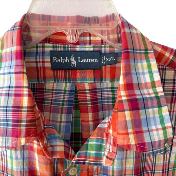 Ralph Lauren Mens Multicolor Plaid Long Sleeve Button-Up Shirt XXL 100% Cotton - Picture 2 of 4